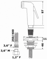 Handdusche UTILITY - Schlauch 4 m ohne Haltering