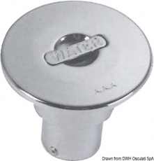 Einfllstutzen aus verchromten Messing Typ WATER 38mm gerade