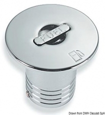 Einfüllstutzen aus verchromten Messing Typ FUEL 38mm gerade Einfüllstutzen aus verchromten Messing Typ FUEL 38mm gerade