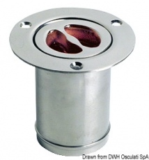 Deckeinfllstutzen aus hochglanzpoliertem, Edelstahl Typ FUEL 50mm gerade