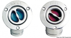 Deckeinfllstutzen aus hochglanzpoliertem, Edelstahl Typ FUEL 38mm Mit Krmmer 45 Grad