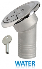 Einfüllstutzen Quick Lock Water abgewinkelt 30 Grad 38mm mit Schlüssel Einfüllstutzen Quick Lock Water abgewinkelt 30 Grad 38mm mit Schlüssel
