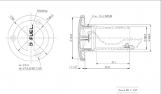 Einfllstutzen aus rostfreiem Edelstahl AISI 316 Mikrofusion FUEL 38mm