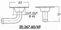 Tanklfter mit 90Grad Winkel aus rostfreiem Edelstahl Schlauchanschluss 19mm Kopf 66mm