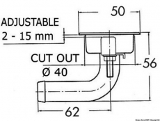 Tanklfter mit 90Grad Winkel aus rostfreiem Edelstahl Schlauchanschluss 16mm Kopf 50mm