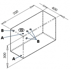 Schmutzwassertanks aus Polyethylen 78Liter rechteckig