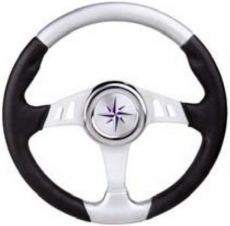 Steuerräder Serie Skipper schwarz + silber + silber 350mm Steuerräder Serie Skipper schwarz + silber + silber 350mm