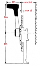 Teleflex B80/LT mit Sicherheitsschaltsperre Einhebelfernbedienung und Trimm