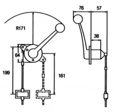 Teleflex Einhebelfernbedienung Typ NB Single Topmontage fr Schaltung