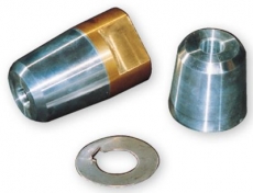Hutmutter mit Zinkanode, komplett mit NIRO-Sicherungblech fr 55mm Welle