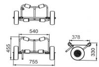 Kajak und Kanuwagen Transportwagen Trolley bis 75KG. zusammenklappbar