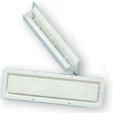 Lftungsgitter aus Kunststoff 420 x 120 mm, weiss Einbau-Modell mit Wasserkehrung,