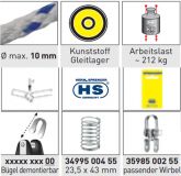 Sprenger - 10mm Gleitlagerblock mit 2 Rollen, Wirbel und Hundsfott