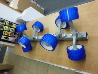 Rollentrger Sliprollensystem bewegliche Seitenrollen 8fach gelb