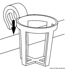 3 x Universaler Glashalter aus Kunststoff zur Schnappmontage auf Konsole oder Reling.