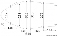 Persenning fr offene Boote mit zentralem Steuerstand oder Brcke mit Windschutzscheibe 488/564