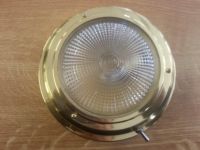 Kajtenleuchte Mit geriffelter Linse. Messing Aussendurchmesser 140