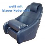 Bootssitz Flip-Up Wei mit marineblauer Kedernaht