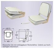 Klassischer Sitz mit einklappbarer Rckenlehne wei