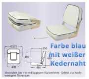 Klassischer Sitz mit einklappbarer Rckenlehne blau