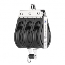 Block mit 3 Rollen, Bügel und Hundsfott aus der S-Block Serie 12mm Block mit 3 Rollen, Bügel und Hundsfott aus der S-Block Serie 12mm