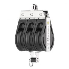 Block mit 3 Rollen, Bügel und Hundsfott aus der S-Block Serie 12mm Block mit 3 Rollen, Bügel und Hundsfott aus der S-Block Serie 12mm