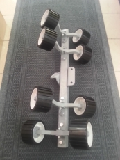 Rollentrger Sliprollensystem bewegliche Seitenrollen 8fach schwarz