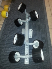 Rollentrger Sliprollensystem bewegliche Seitenrollen 8fach schwarz