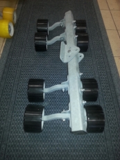 Rollentrger Sliprollensystem bewegliche Seitenrollen 8fach schwarz