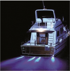 LED-Unterwasserscheinwerfer f�r Badeplattformen und Heckspiegel und Kiel Lichtfarbe blau