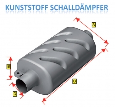 Schalldmpfer Anschluss 45mm Durchmesser aus Kunstoff