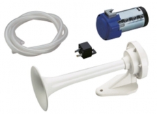 Signalhorn Weißes ABS-Horn mit Kompressor 24V-10A. Signalhorn Weißes ABS-Horn mit Kompressor 24V-10A.