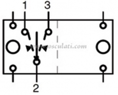 Taster 4 polig LED rot 12V 20A Typ (ON)- OFF-(ON)