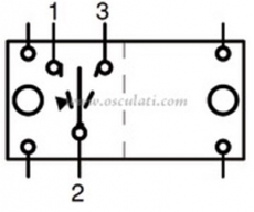 Taster / Schalter 4polig LED rot 12V Typ (ON)-OFF-ON