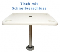 Tisch - Rechteckiges aus Vollkunststoff mit Alu Tischbein, Tischblatt: 406 x 711mm Tisch - Rechteckiges aus Vollkunststoff mit Alu Tischbein, Tischblatt: 406 x 711mm