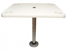 Tisch - Rechteckiges aus Vollkunststoff mit Alu Tischbein, Tischblatt: 406 x 711mm