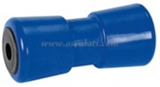 Mittlere Kielrolle mit Stahlkern + Kunststoffbuchse L 185mm Bohrung 21mm blau Mittlere Kielrolle mit Stahlkern + Kunststoffbuchse L 185mm Bohrung 21mm blau