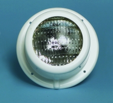 Leuchte fr Badeplattform aus weiem ABS, wasserdicht Ausfhrung gerade Typ 12 V 35 W