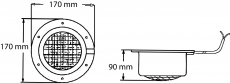 Leuchte fr Badeplattform aus weiem ABS, wasserdicht Ausfhrung gerade Typ 12 V 35 W
