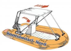 Teleskop-Verdeck Breit 155cm weiss Hinterverdeck