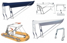 Teleskop-Verdeck Breit 190cm blau Hinterverdeck