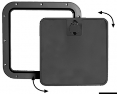 Inspektionsluken mit abnehmbarer Frontabdeckung, schwarz 305 x 355 Inspektionsluken mit abnehmbarer Frontabdeckung, schwarz 305 x 355