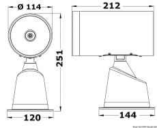 Elektronisch gesteuerter Suchscheinwerfer mit 1 x Joystick-Schaltplatte 24V