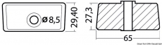 Wrfelfrmige Fuanode 65x29x27mm Magnesium