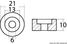 Rundanode 21x10mm fr Auenborder von Suzuki Aluminium