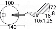 Finnanode 100/220 PS 100mm gegendrehend links Magnesium