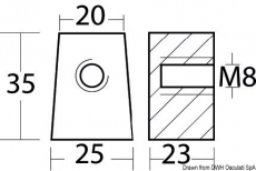 Fuanode fr 25/70 PS Viertakter. Magnesium