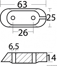 Anode fr Yamaha 4/70 PS Viertakter Bohrung 6,5mm Magnesium