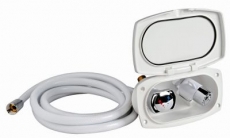 Duschkabine NEW EDGE aus UV-best�ndigem LURAN Schlauch 4,0m Dusche Typ BORIS wei�