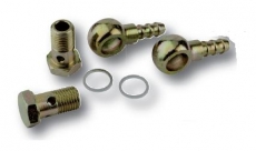 90° Anschlusssatz mit 2 Banjobolzen mit Adapter 10 mm, 4 Unterlegscheiben